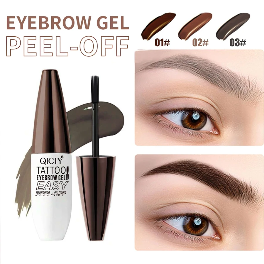 Creme de sobrancelha em gel para sobrancelha, à prova d'água, fácil descascar, à prova de suor, de longa duração, despojado, cosméticos de maquiagem para sobrancelhas selvagens