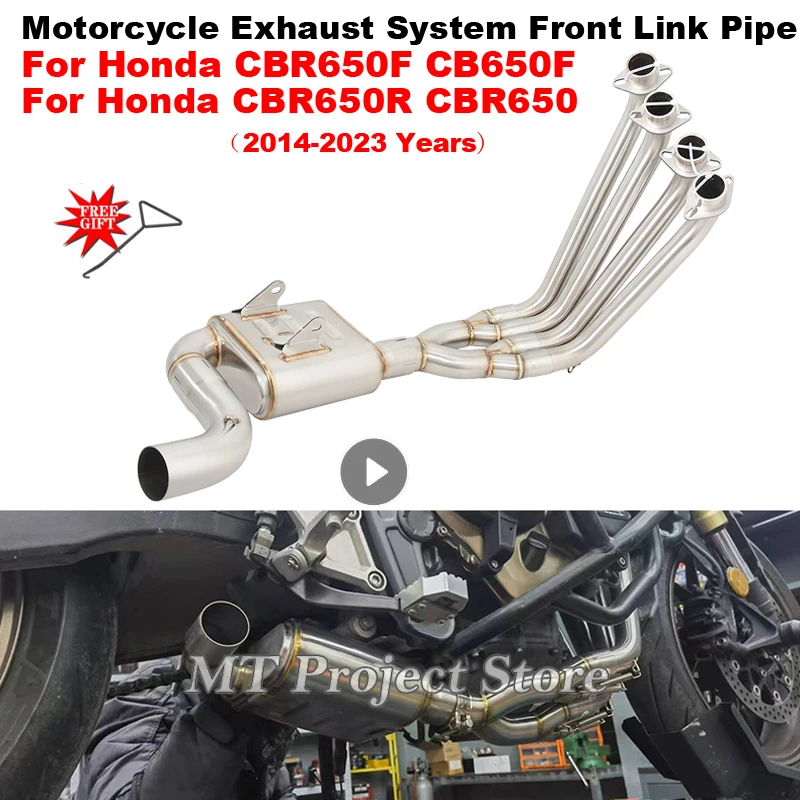 Slip On For Honda CBR650 CB650R CB650F CBR650F CBR 650 2014 - 2023 Years Motorcycle Exhaust System Escape Front Middle Link Pipe