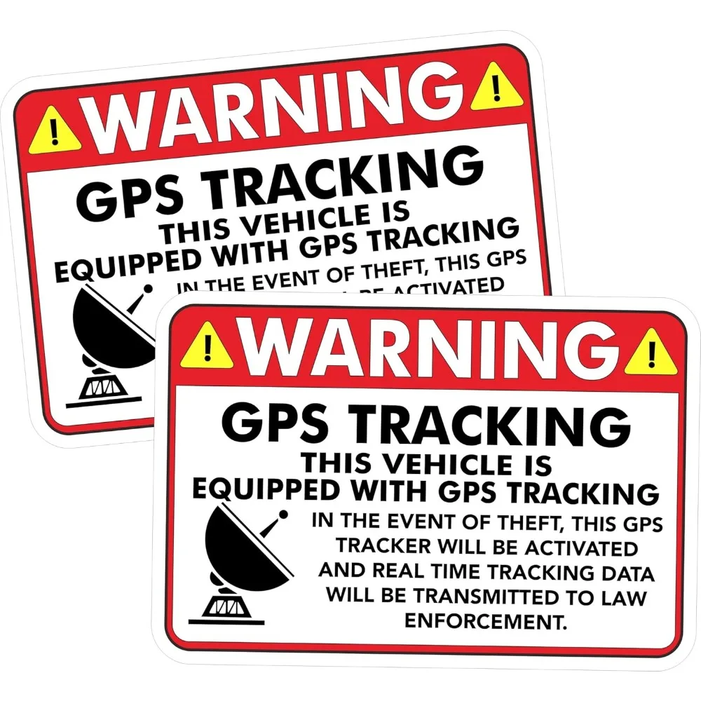 2PCS GPS TRACKING Warning Motorcycle Stickers Waterproof DIY Motorbike Side Panels Fuel Tank Fairing Vinyl Decals Decoration