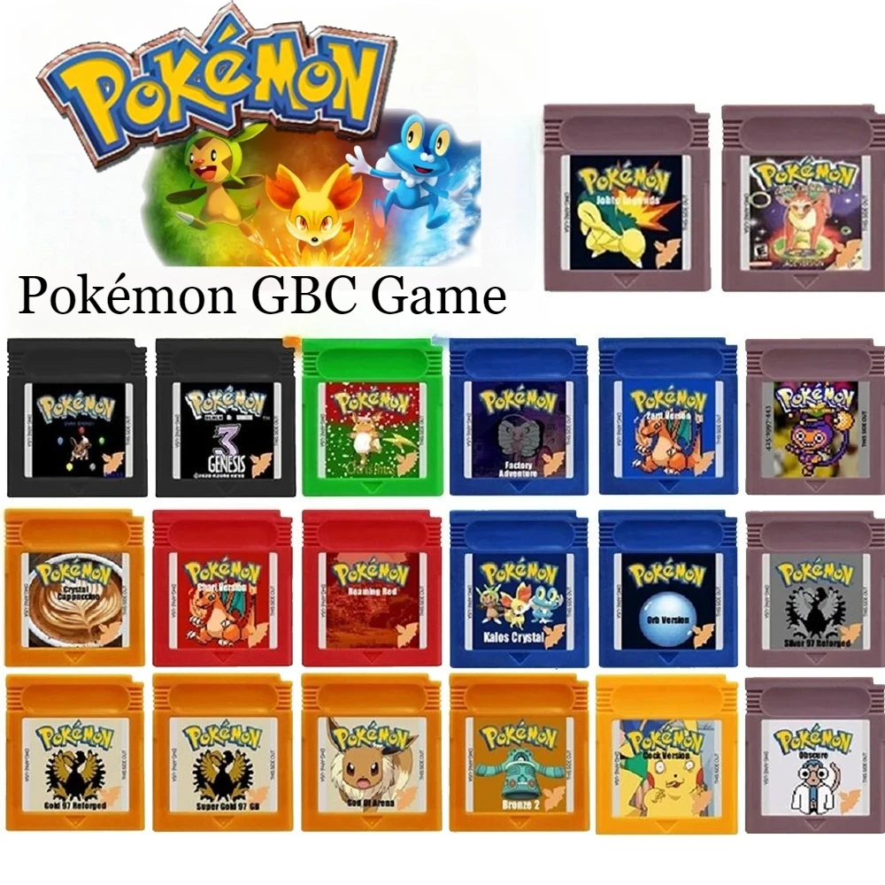 

Pokémon GBC Game Cartridge 16-Bit Video Game Console Card Black White Genesis Gold Silver 97 Bronze 2 for GBC GBA Gift