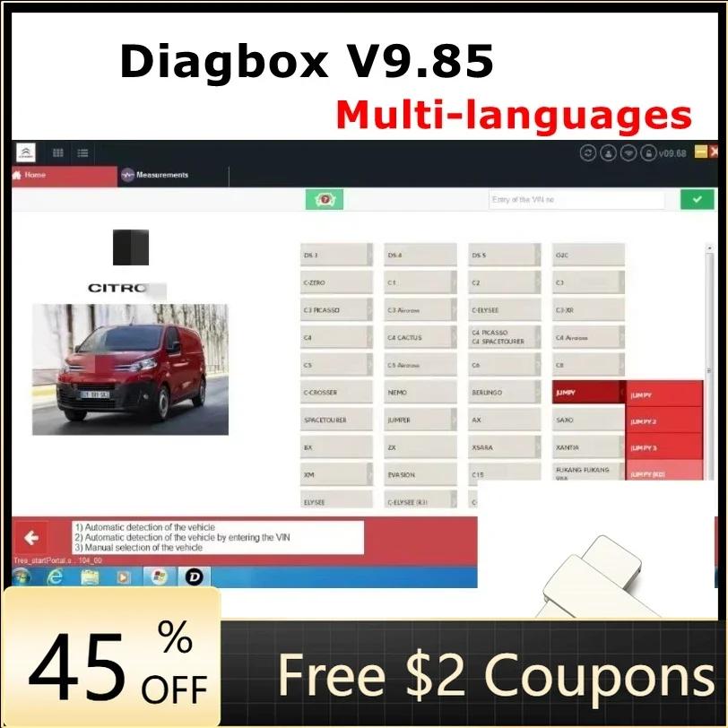 Лидер продаж 2024, новый Diagbox V9.85 Diagbox для Lexia3 PP2000, полный адаптер Diagbox для Lexia 3 для Citroen и Peugeot, автомобильный сканер, инструмент