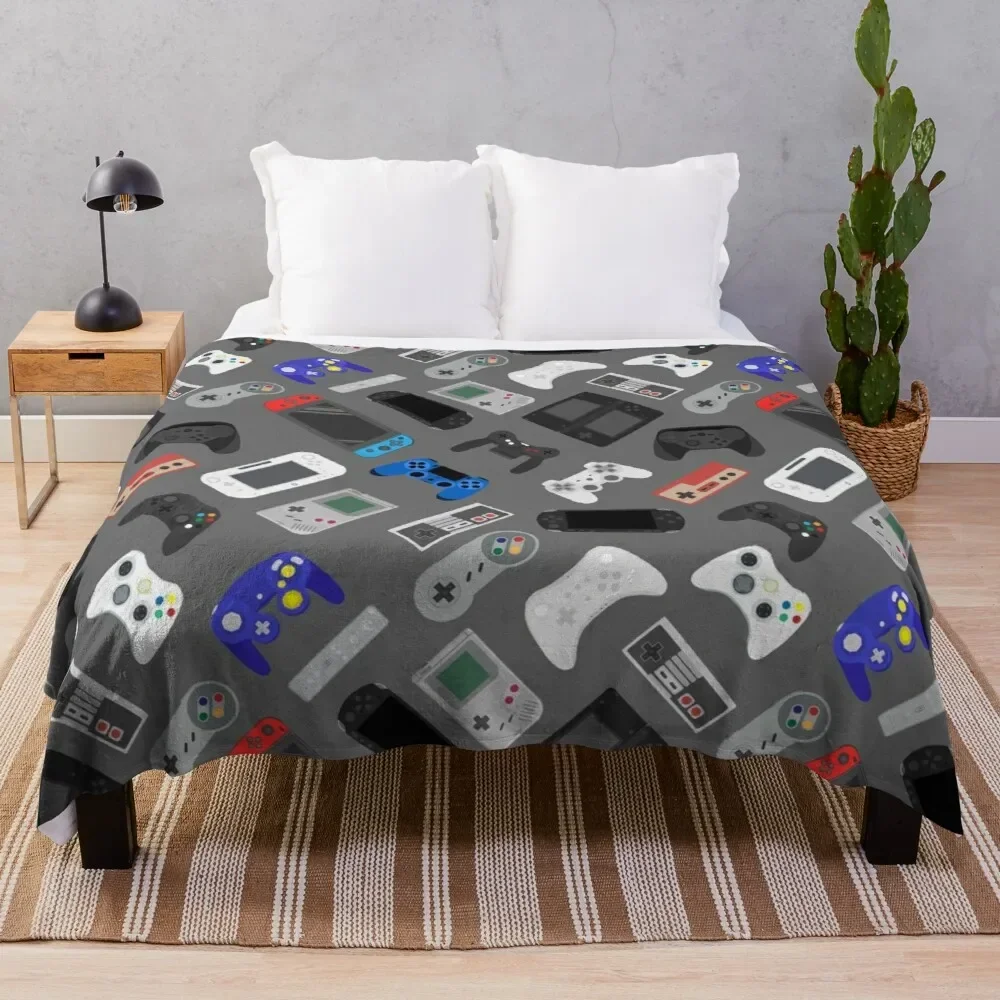 

Gaming Throw Blanket Boy Gamer Blanket for Bed Sofa Couch Decor Kid Video Game Gamepad Fleece Girl Super Soft Warm Plush Blanket