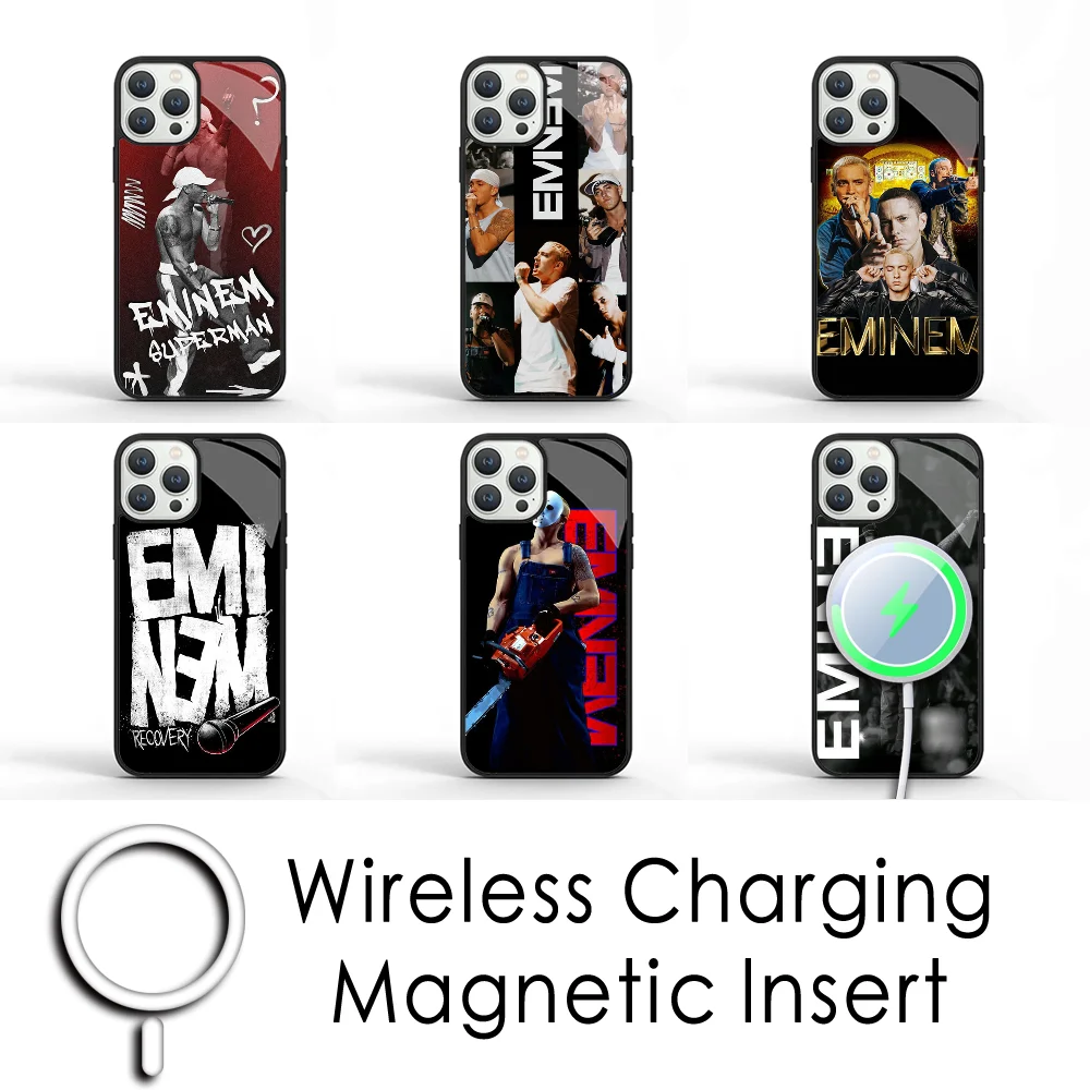 

Rapper Eminem Hot Phone Case For IPhone 16 15 Pro Max Case 14 Plus 13 12 11 Magesafe Magnetic Wireless Charge Cover