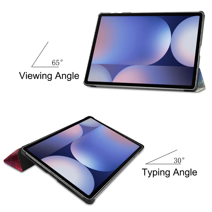 For Samsung Galaxy Tab S10 Plus 12.4inch PU Leather Case Auto-sleep/Wake Up Function Standing Angle Drop-proof Protective Shell