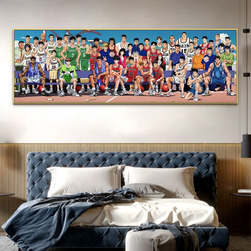 

SlamDunk Master Family Photo Canvas Painting National Competition Decorative Painting Sakura Flower Path AnimeBedside Wall Mural