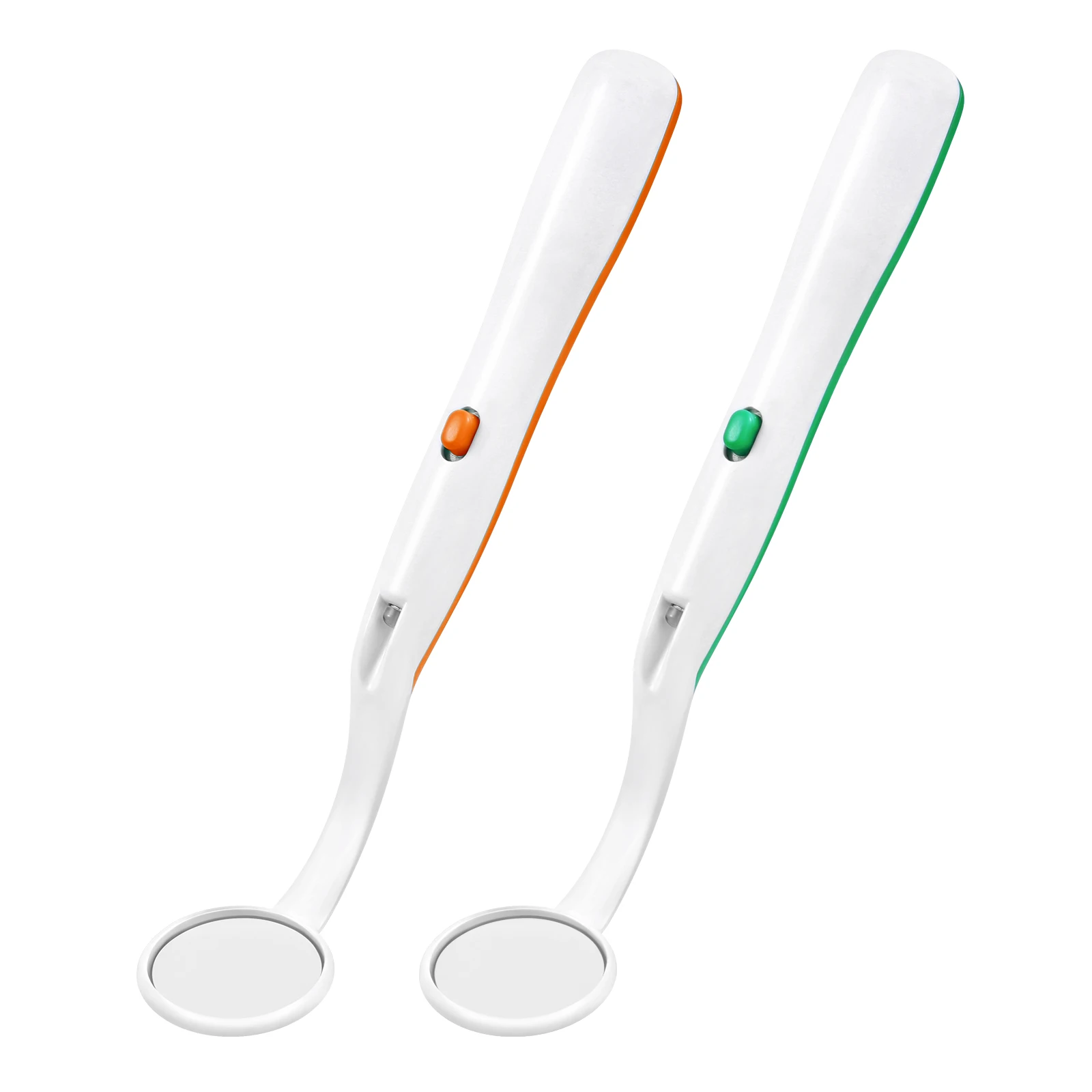 

2pcs Oral Care Mirror Premium Quality Plastic Dentist Tool LED Light Mouth Teeth Dental Supplies