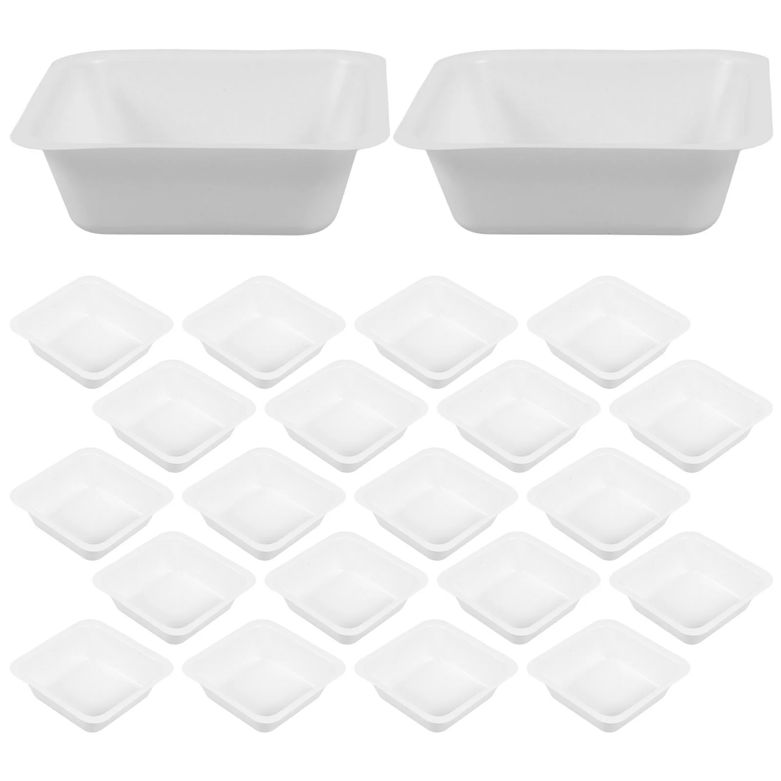 20 Pcs Weighing Pan Storage Trays Sample White Tin Foil Laboratory Equipment Plastic Small