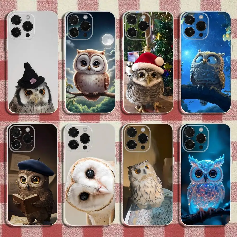 

Cute Owl Phone Case For iPhone 17,16,15,14,13,12,11 Pro,Max,Plus,X,XS,XR,SE,Mini Transparent Silicone Soft