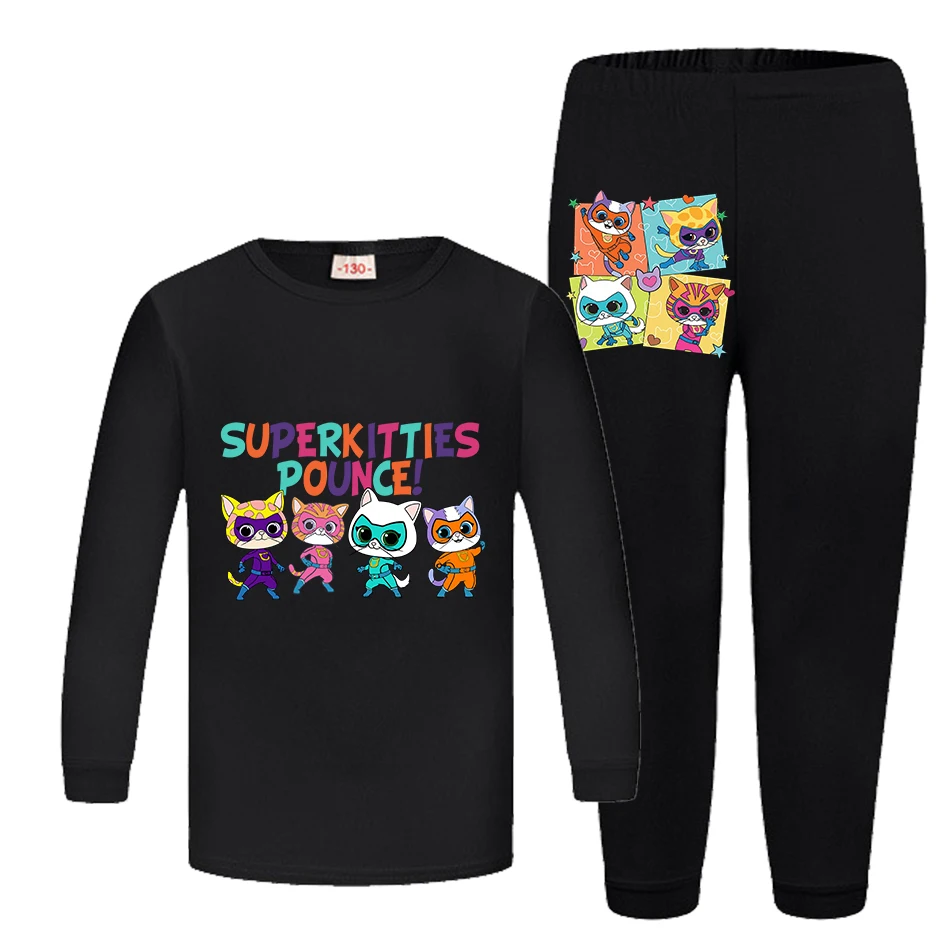 Halloween SuperKitties Game Cosplay Costume Super Kitties Anime Model Cos Clothes Sweatshirt Pajamas Kids Carnival Birthday Gift