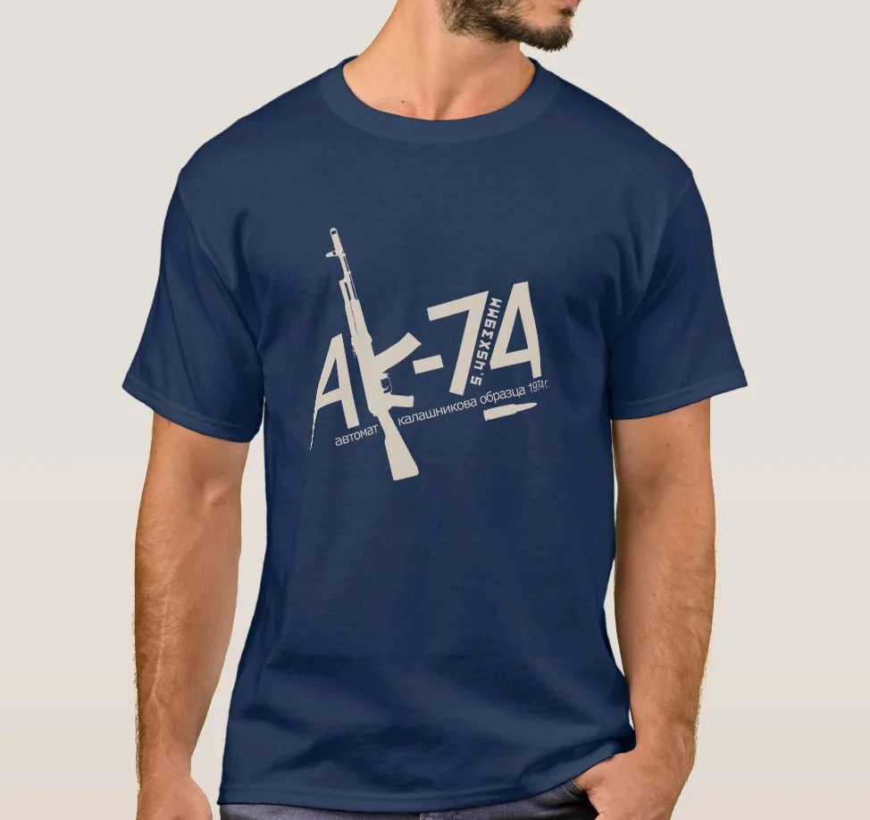 AK74 Kalashnikov Automatic Rifle Model 1974 T-Shirt Cotton O-Neck Short Sleeve Men's T Shirt New Size S-3XL