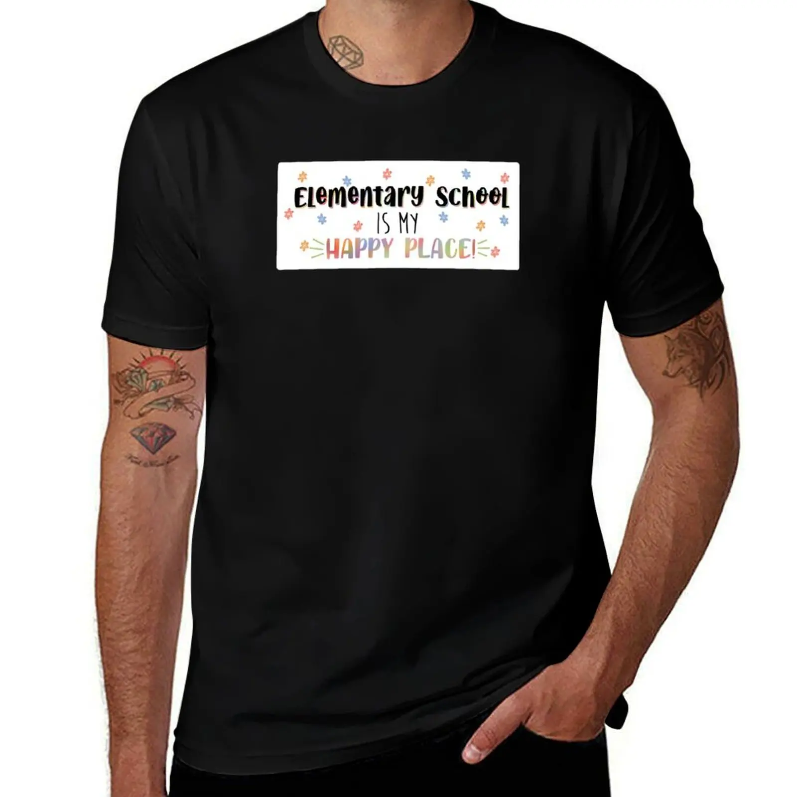 

Elementary School T-Shirt black cotton t-shirt plain for man package cotton t shirt pack t shirt man casual T-shirt