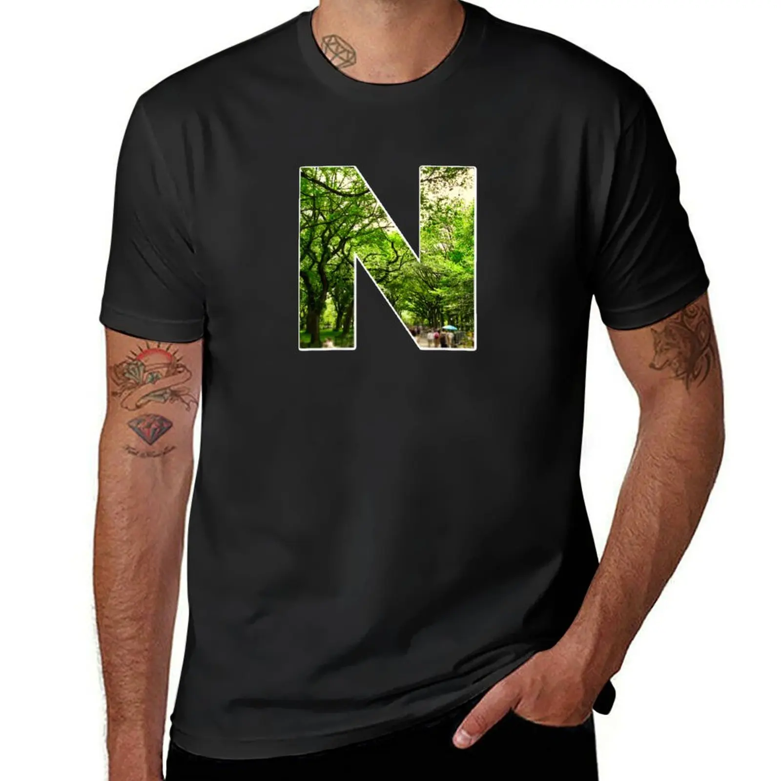 Central Park - Letter N T-shirt oversizeds Short sleeve tee anime clothes cute tops mens graphic t-shirts anime