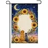 InkRain Memorial Garden Flag Pet Silhouette Floral Arch Porch Accent 12x18 Inch Double Sided Linen Yard Outdoor Decor for Fa llz