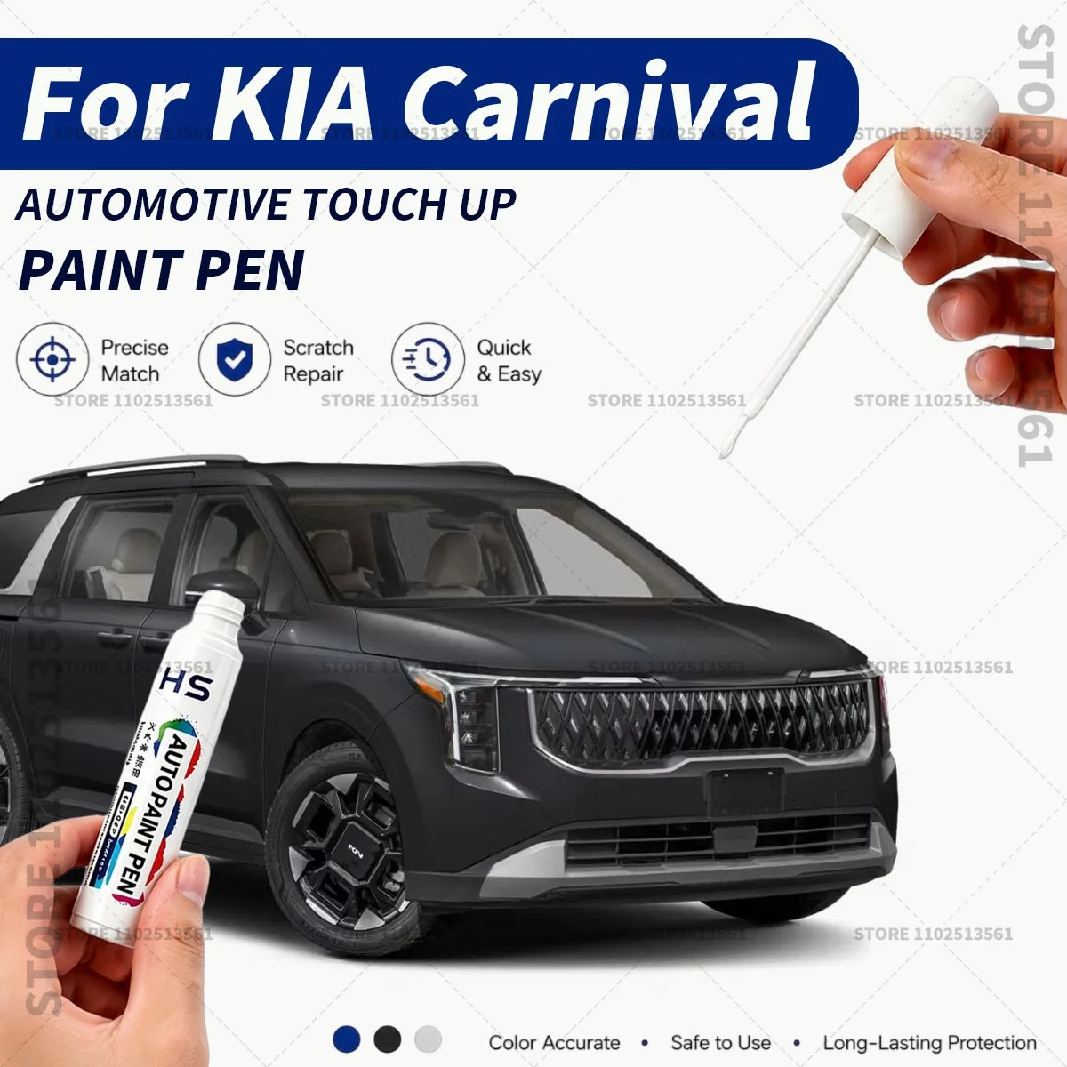For KIA Carnival flaree red Snow White blue silver Automotive Touch Up Paint Pen – Restore Car Paint & Remove Scratches