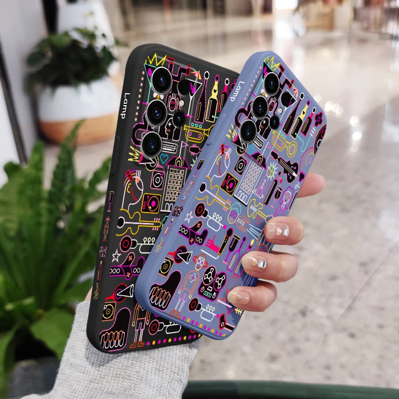 Neon Light Phone Case For Samsung Galaxy S25FE S24 S23 S22 S21 S20 S10 S10E Ultra Plus FE Note 20 Ultra 10 Plus Cover