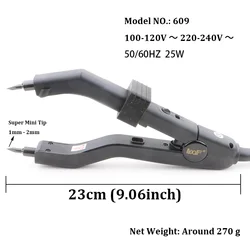 1 Regulacja temperatury 220℃ Inteligentne mini ogrzewanie z ostrą końcówką do przedłużania włosów, żelazko do przedłużania włosów Fusion narzędzia do klejenia keratyną