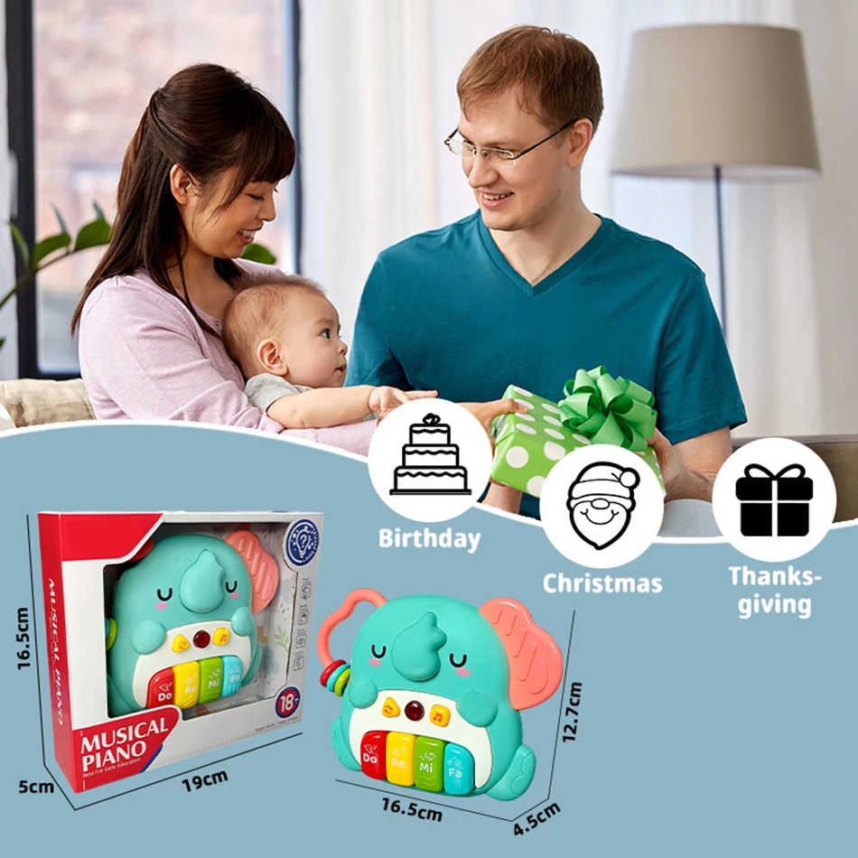 モンテッソーリ赤ちゃん電子ピアノのおもちゃ音楽 & ライトキーボード動物楽器のおもちゃ 18-36 ヶ月幼児教育ベビーギフト