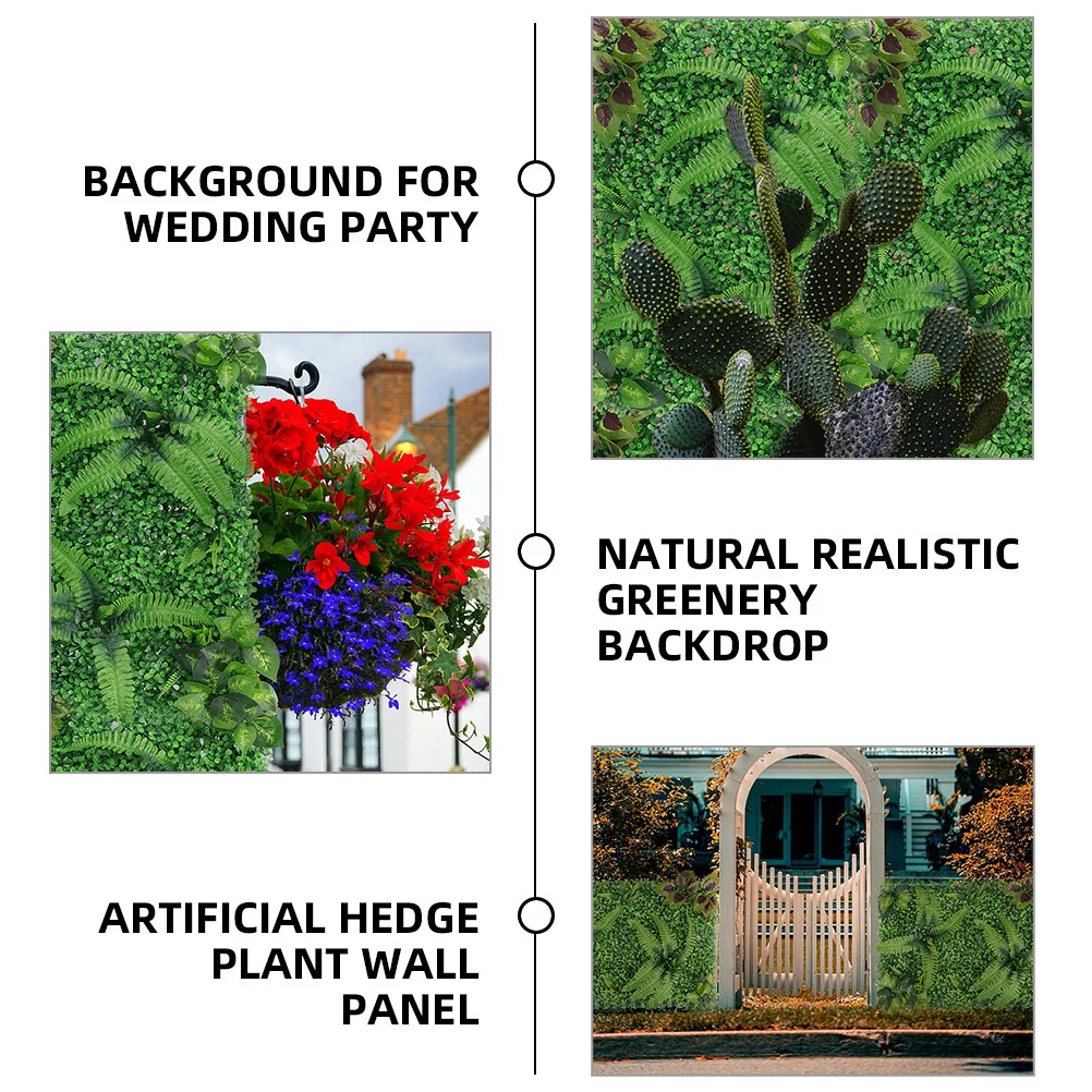 

2 Pcs Artificial Hedge Grass Wall Decorate Panels Plants Silk Flower for Outdoors