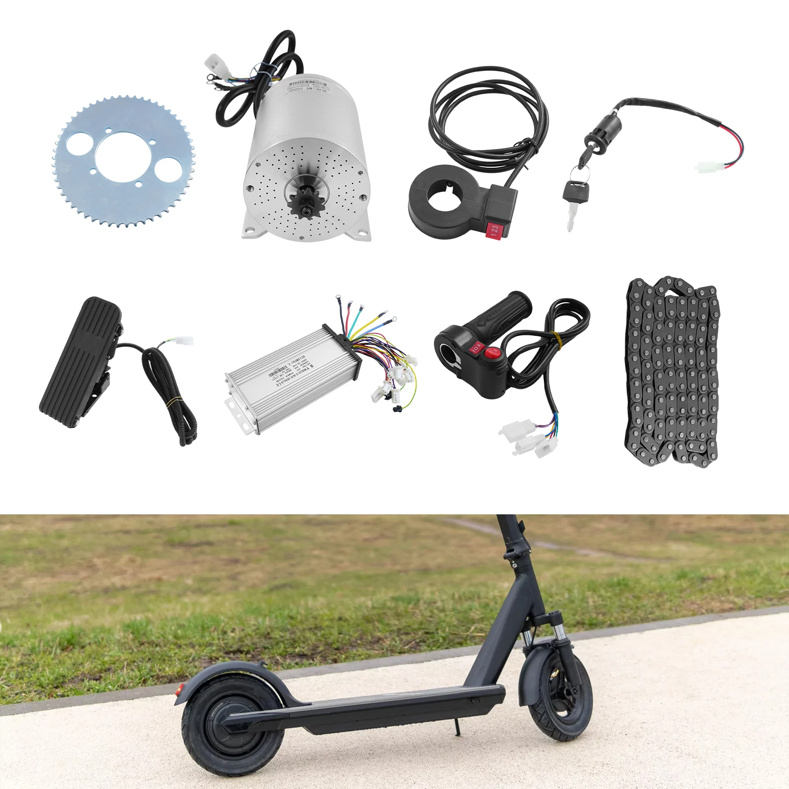 

2000W 60V High Speed Electric Brushless DC Motor Complete Kit Motor Engine with Controller Pedal Throttle for Go-Kart E-bike