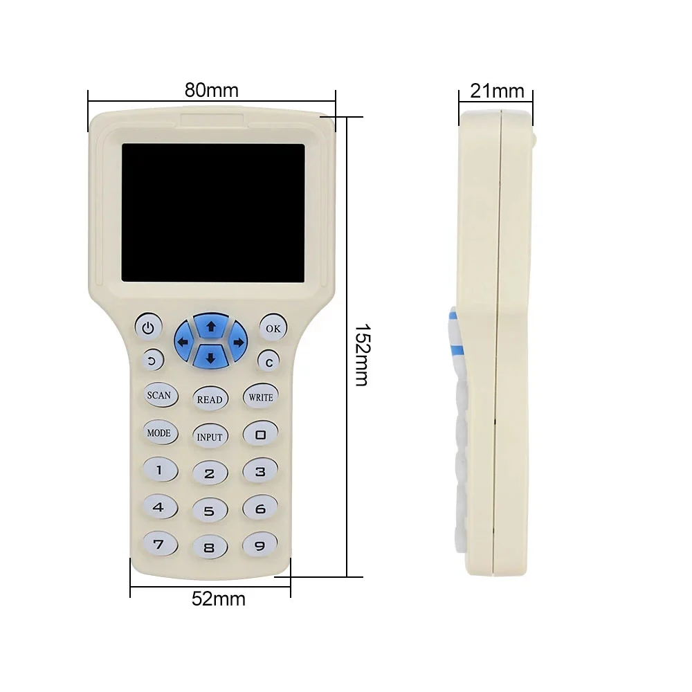 10 Frequency NFC Smart Card Reader Writer Duplicator 125K 13.56MHz RFID Copier USB Fob Programmer Copy Encrypted Key Replicator