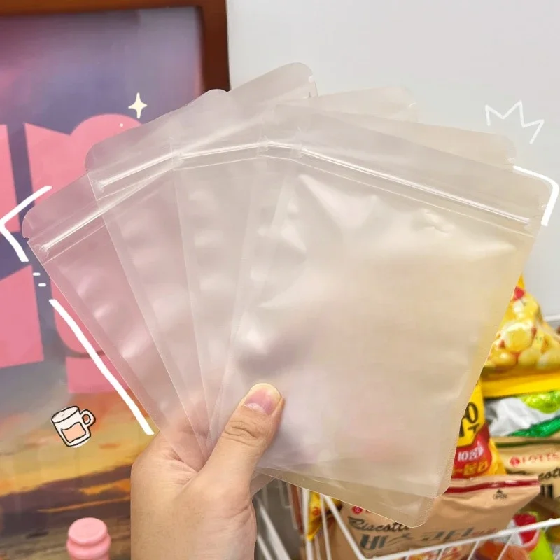 10Pcs Matte Self Sealing Bag Transparent Food Packaging Bag Candy Fruit Tea Sealing Bag