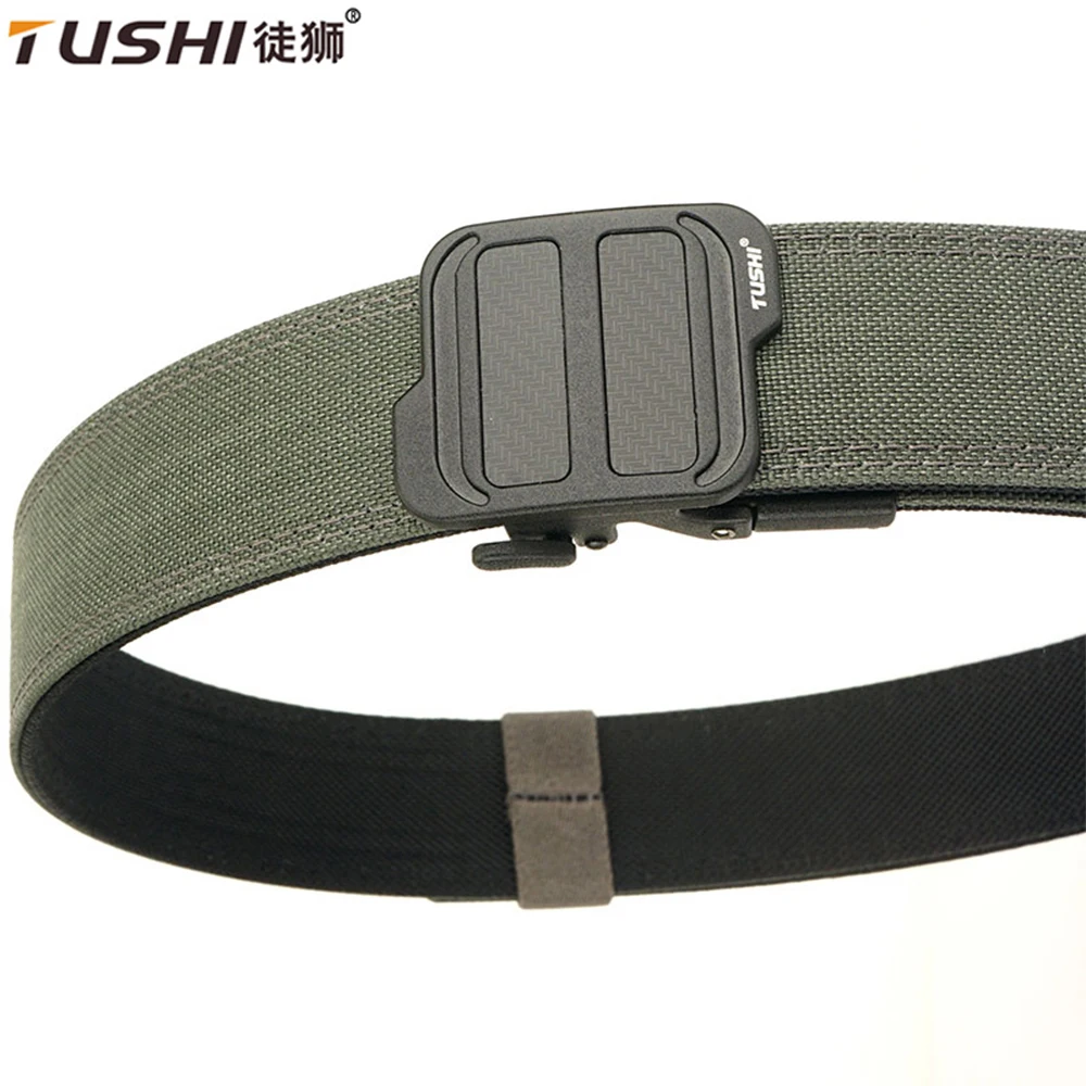 TUSHI Official Genuine New Military Tactical Belt Alloy Automatic Buckle Men's Police Duty Belt 1100D Nylon IPSC Gun Belt Male