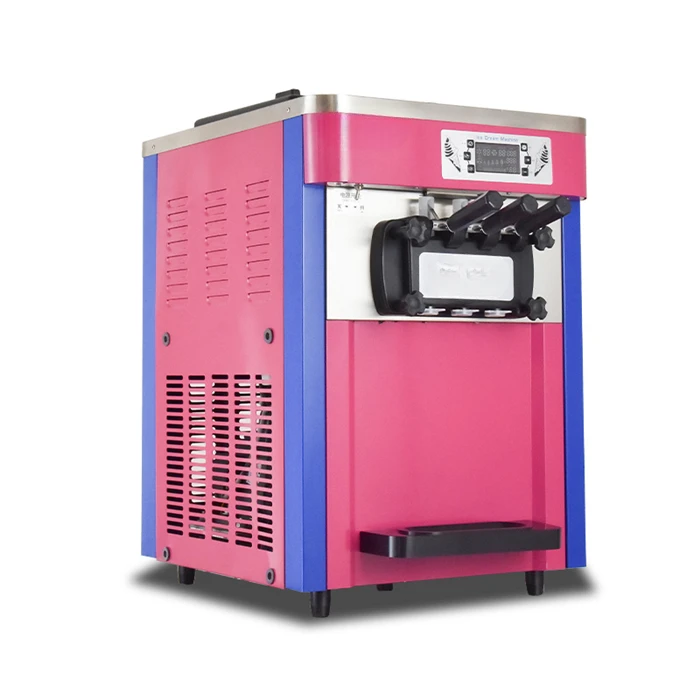 Desktop operation commercial ice cream machine Maker With 3Flavors for cream strawberry chocolate ice cream machine