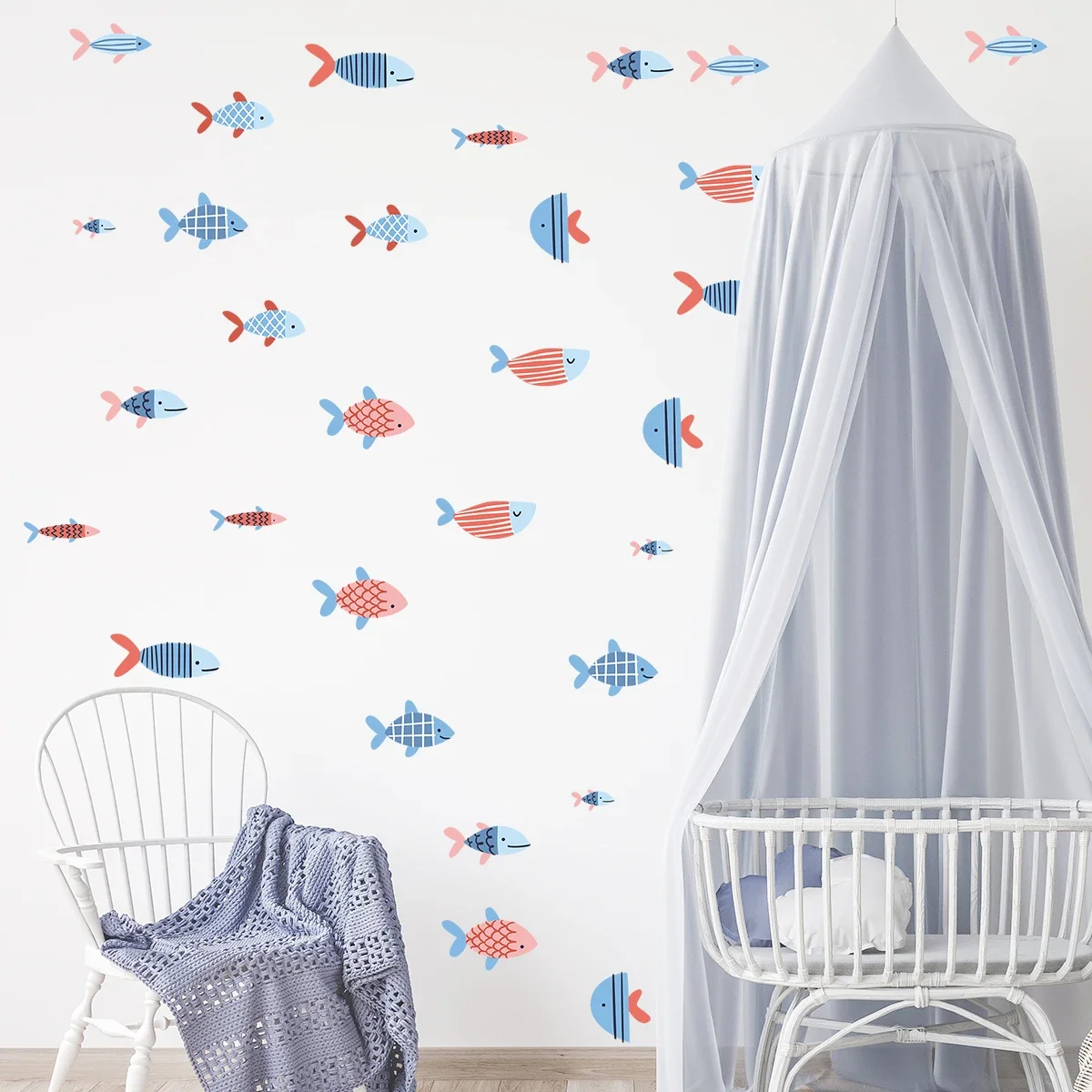 Cartoon Cute Fish Wall Stickers Kids Room Play Tricks Wall Art Decoration for Bedroom Wall Decals Home Decore Living Room DIY