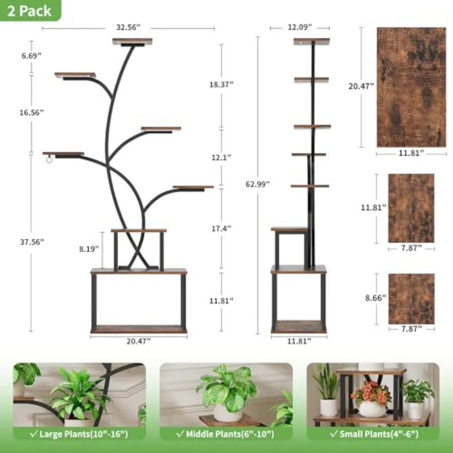 8-Tier Plant Stand with Grow Lights 6