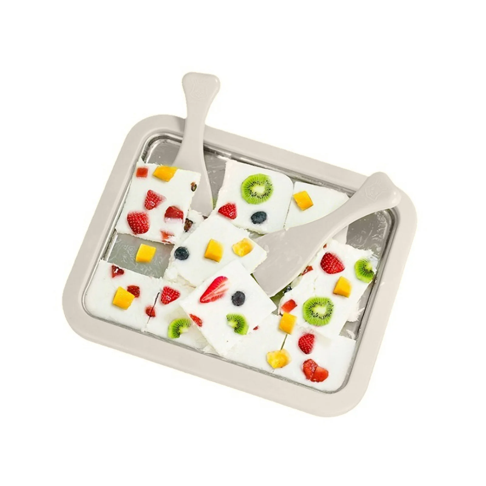 Máquina para hacer helados DIY, máquina de servicio suave casera de acero inoxidable, suministros de cocina fáciles de limpiar para sorbete de yogur helado