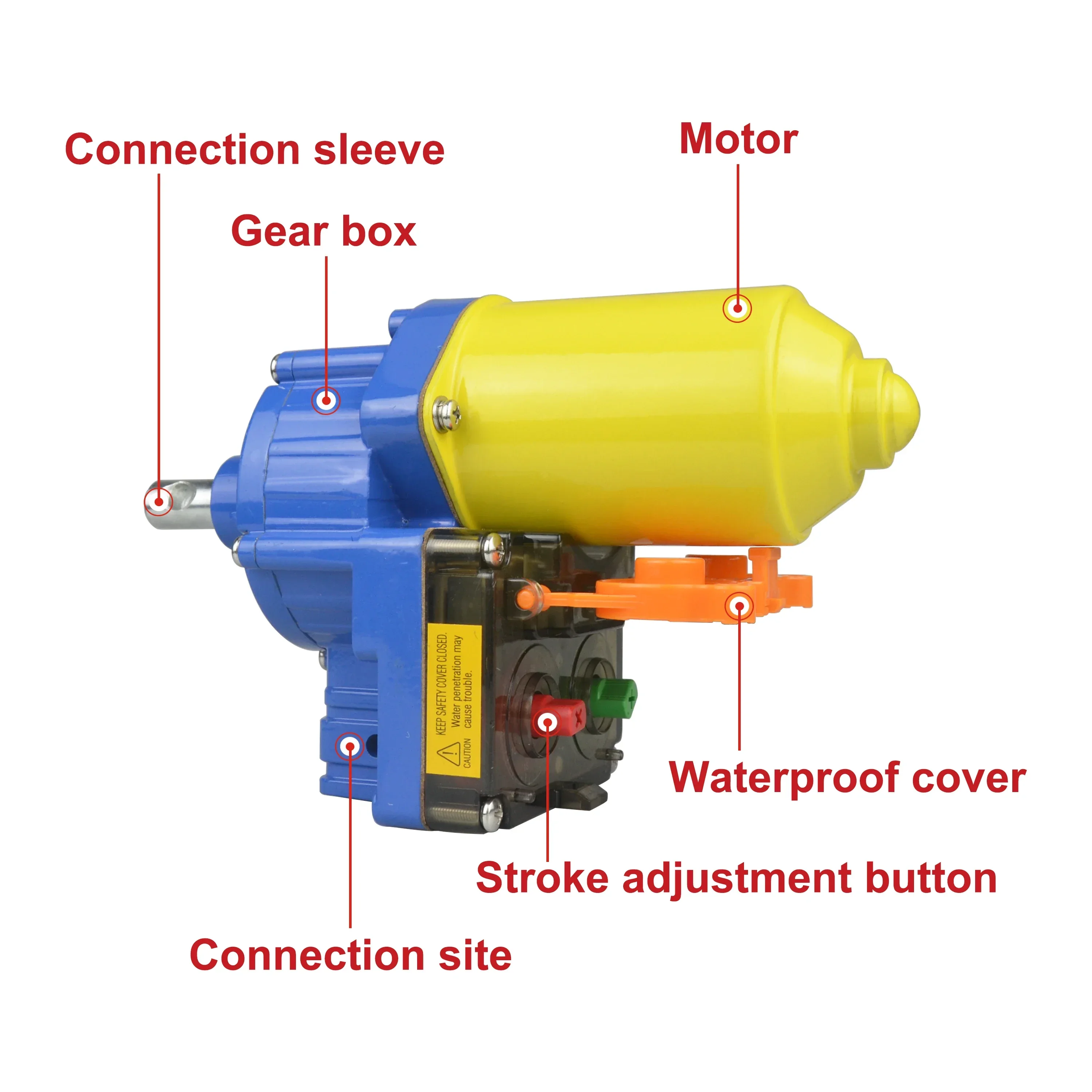 Electric roll-up motor for film ventilation in greenhouse