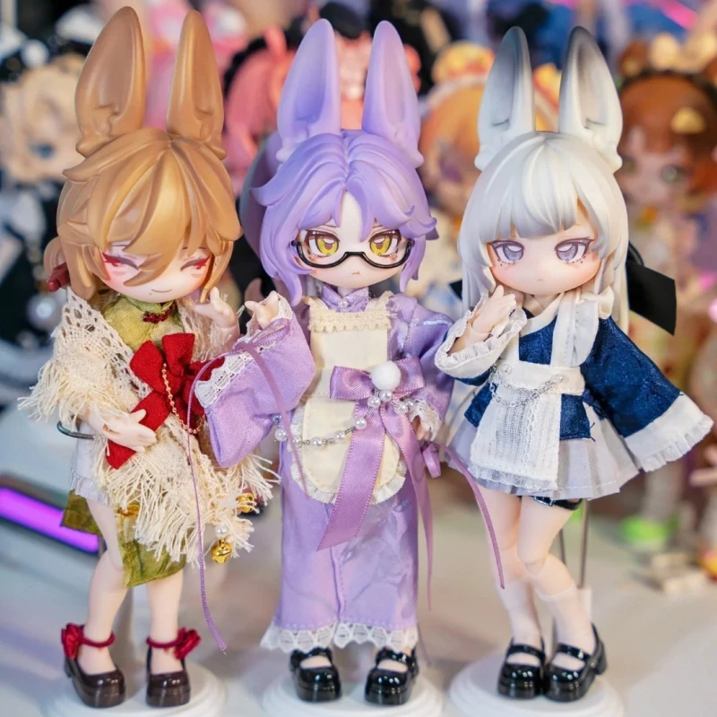 حقيقية غير صالحة للأكل دمية القفز الوقت القمري الأرنب الطفل سلسلة 1/12 المنقولة صندوق أعمى أنيمي الشكل الديكور سطح المكتب مفاجأة هدية عيد الميلاد #4