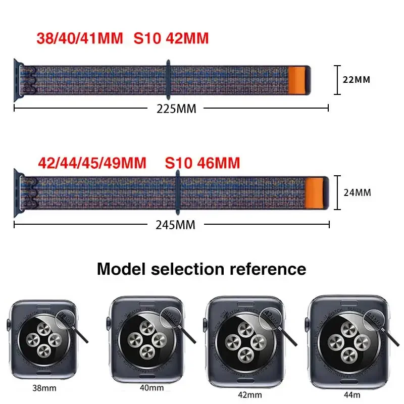 سوار من النايلون الرياضي لساعة اليد 49: 45 ، سوار حلقة من Apple ، iWatch S10 9 8 7 6 5 4 3 se2 Ultra 2 46: 41: 42 حزام