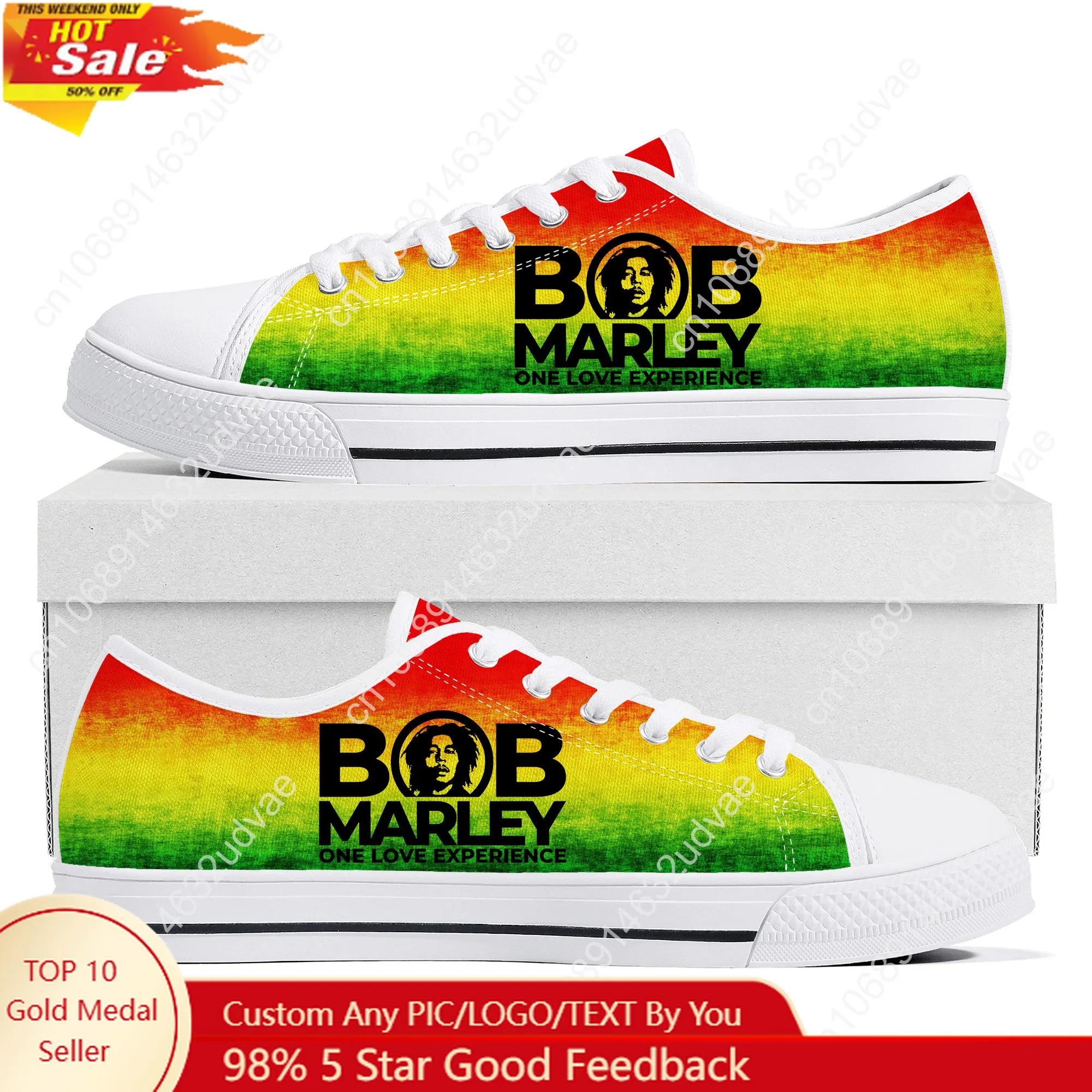 

Bob Marley Reggae Rasta Low Top Shoes Man Woman Teenager Canvas Casual Sneaker Sneakers Couple Footwear Custom Shoe White