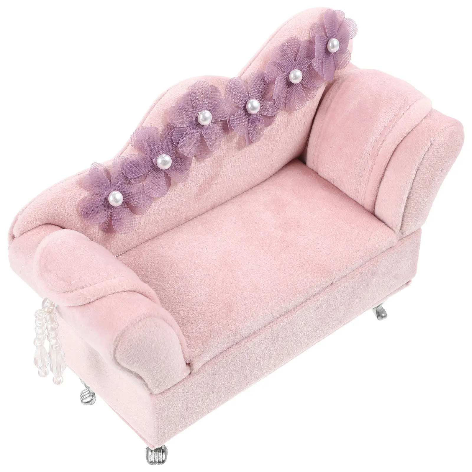 

Креативная шкатулка для украшений в стиле дивана, обтянутая тканью, с большим пространством для серег, колец, бриллиантов и мелких украшений