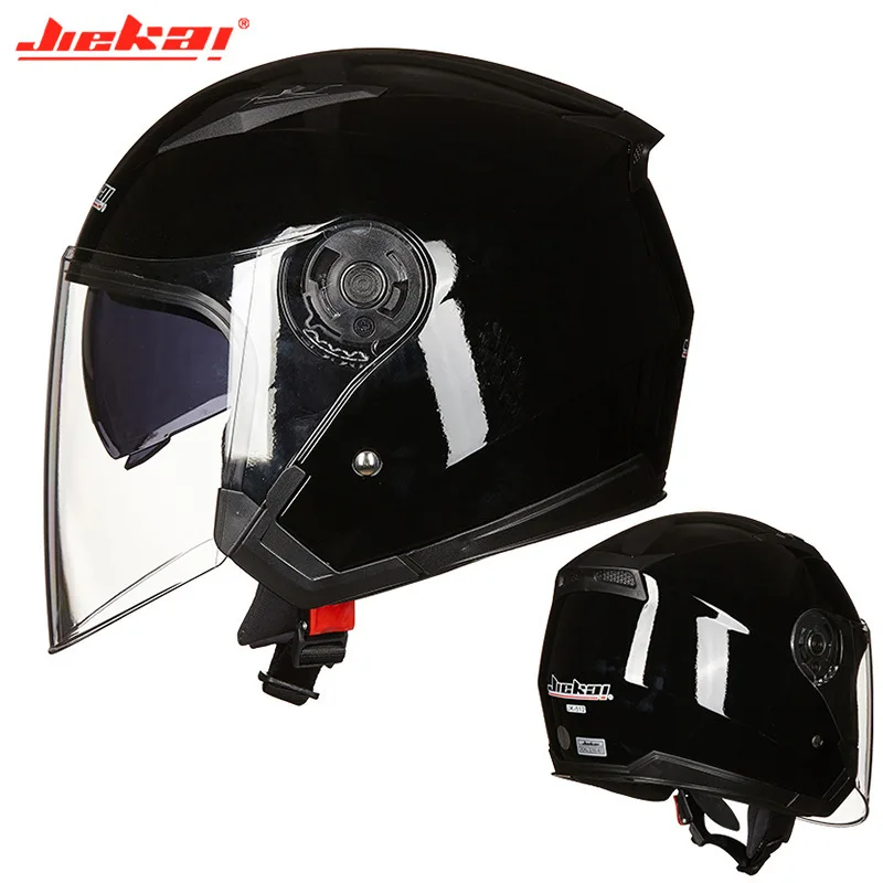 Casco Moto Vintage JIEKAI Motorcycle Helmet Anti-fog Double Lens Half Helmet Cascos Para Moto Casco Moto Motorcycle Helmet