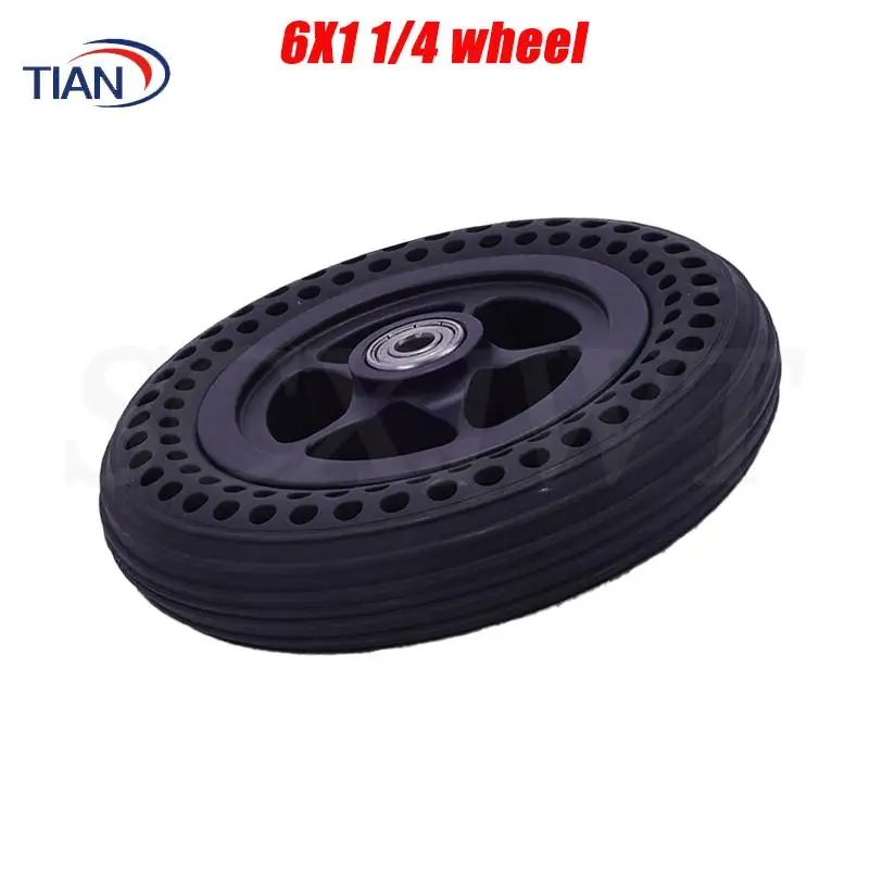 Universal 6x1 1/4 Solid Scooter Tire Fits 6-Inch Front Wheels Honeycomb Non-Inflatable All-Wheel