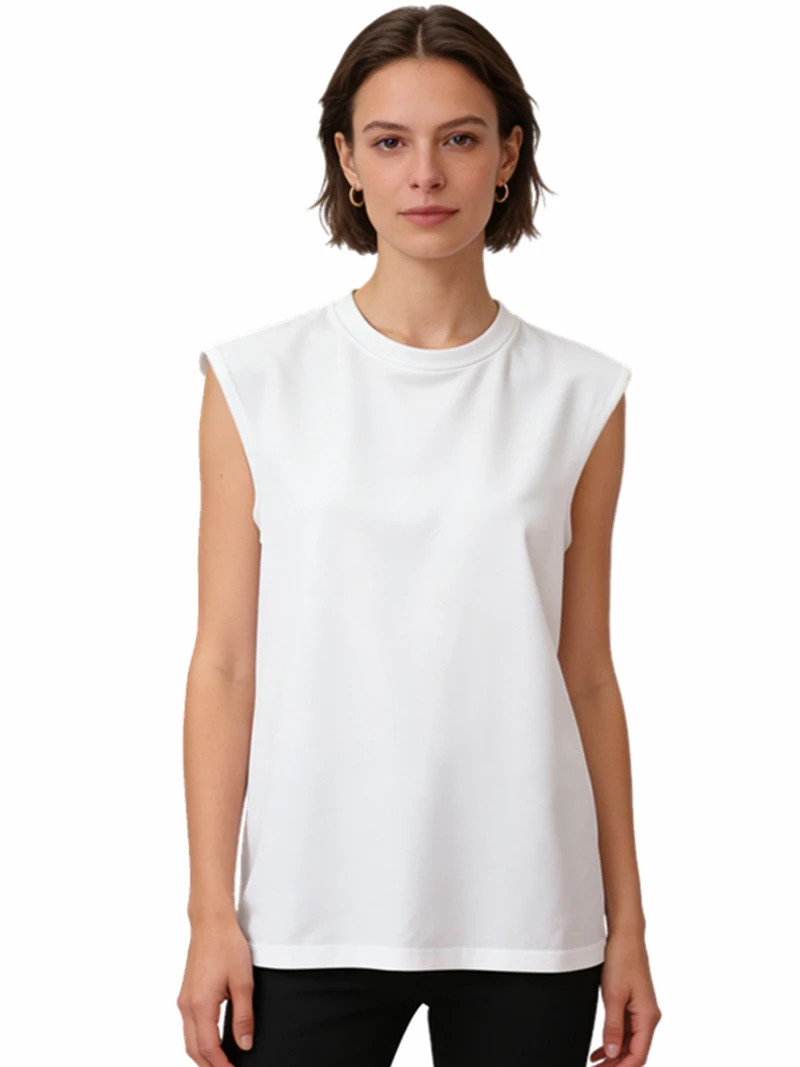 Womens Clothing Sleeveless T-shirt Summer Loose Fit Vest O-Neck Tank Top Comfortable Skin-Friendly Flattering For Everyday Style
