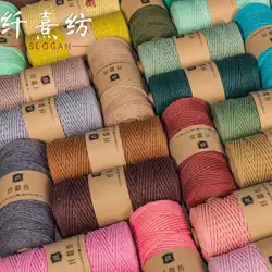 3mm Colored Cotton Rope DIY Hand Woven Soft Solid Colored Cotton Rope Woolen Tapestry Rope Soft Decorative Cotton Yarn Crochet
