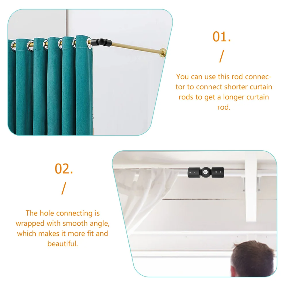 

1pcs Stainless Steel Heavy Duty Corner Connector Curtain Elbow Bracket 90 Degree Metal Window Rod Connection Corrosion