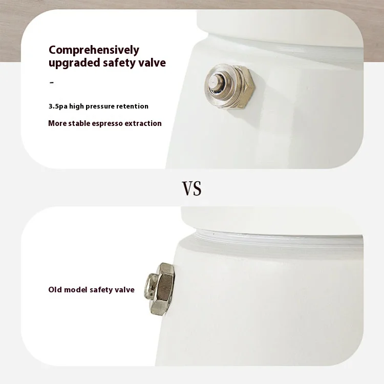 وعاء إسبرسو موكا من الألومنيوم الإيطالي المحمول للمنزل في الهواء الطلق صمامات مزدوجة وعاء موكا مع غطاء صانع القهوة #4