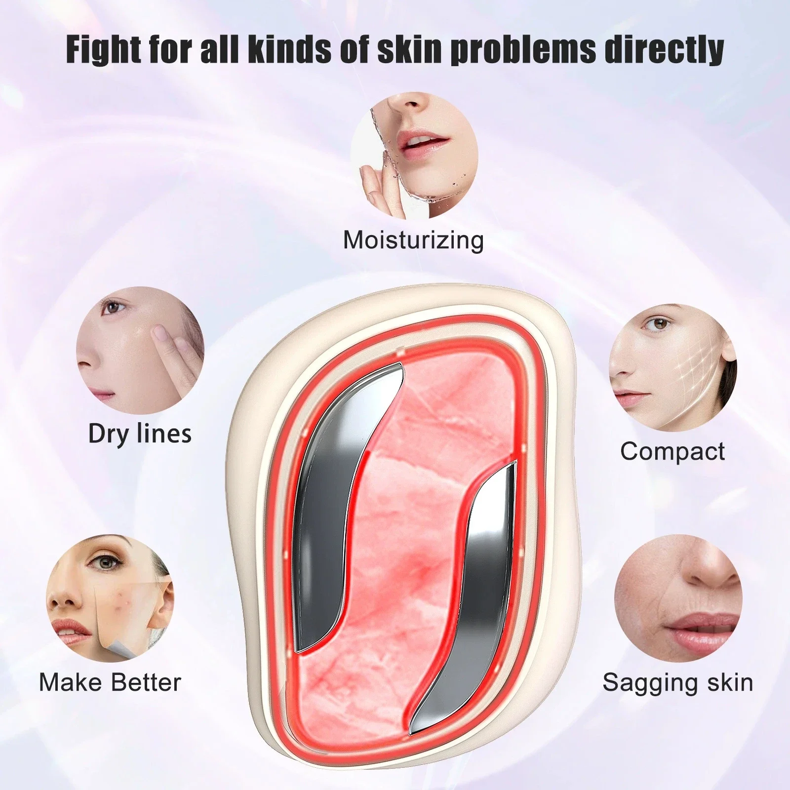 Appareil Facial à microcourant, Machine de Lifting du visage, thérapie à la lumière LED à 4 clour, rajeunissement des vibrations, outil de beauté à chauffage rapide 15s