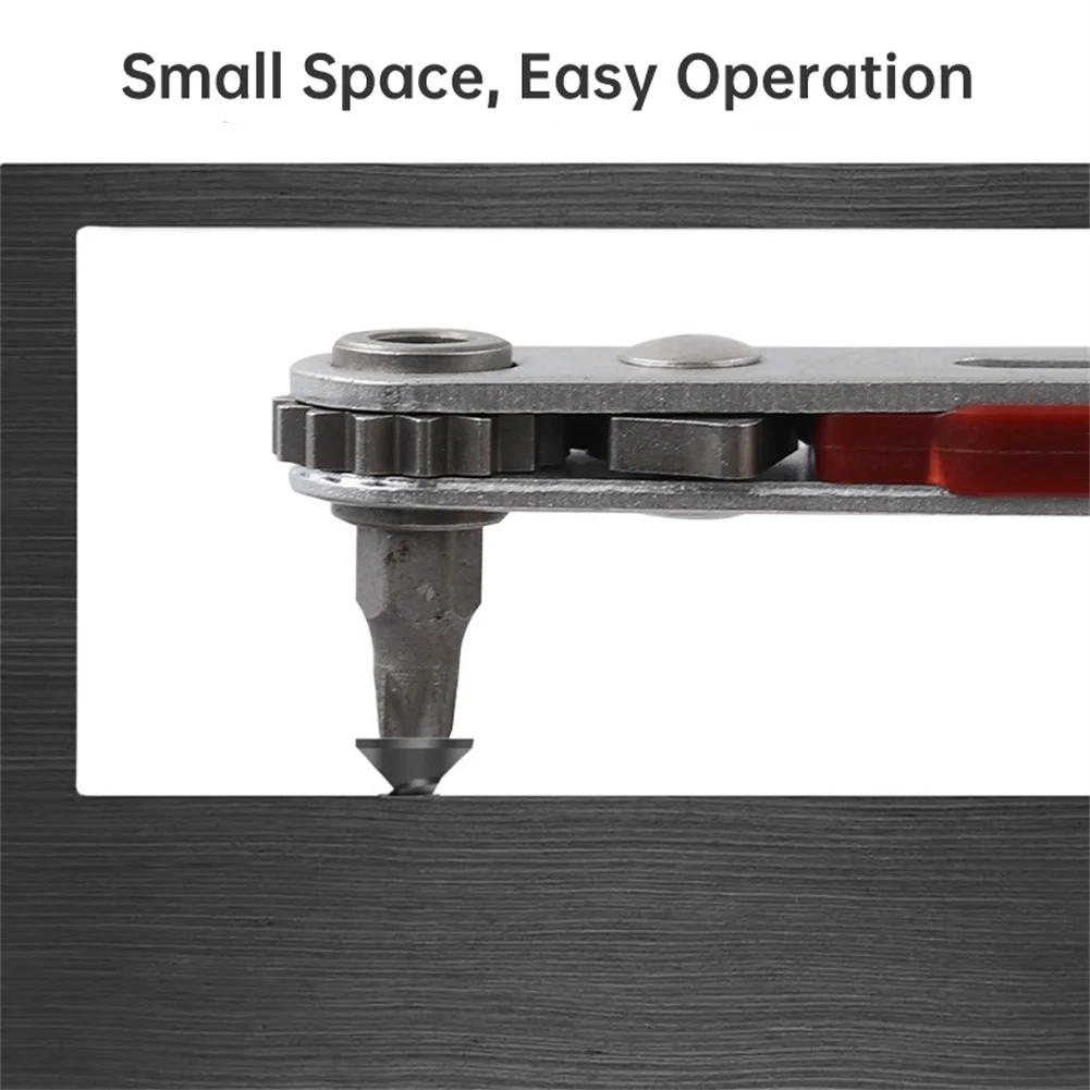 Mini chiave a cricchetto con testa a gomito impugnatura per cacciavite Offset a 90 gradi con Set di punte chiave a cricchetto a doppia testa di