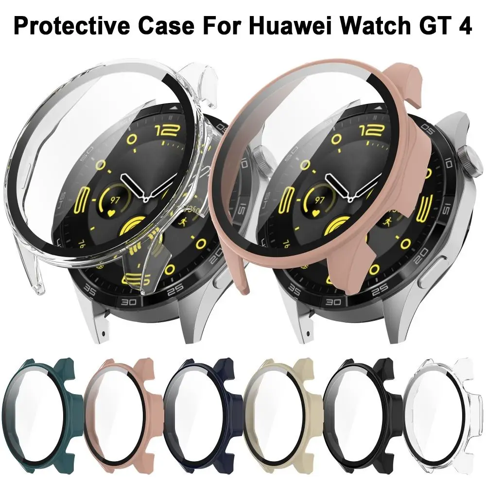 New Tempered Protective Case PC Hard Screen Protector Accessories Watch Cover Shell for Huawei Watch GT 4 Smart Watch