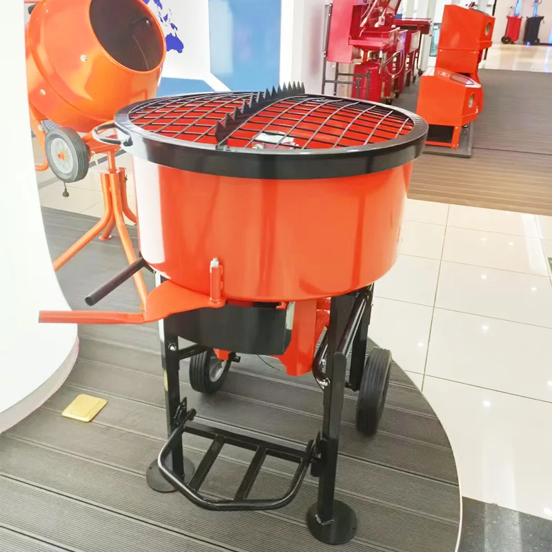 Electric Disc Mixer Durable Concrete Mixer Portable Forced Mortar Mixer 120L