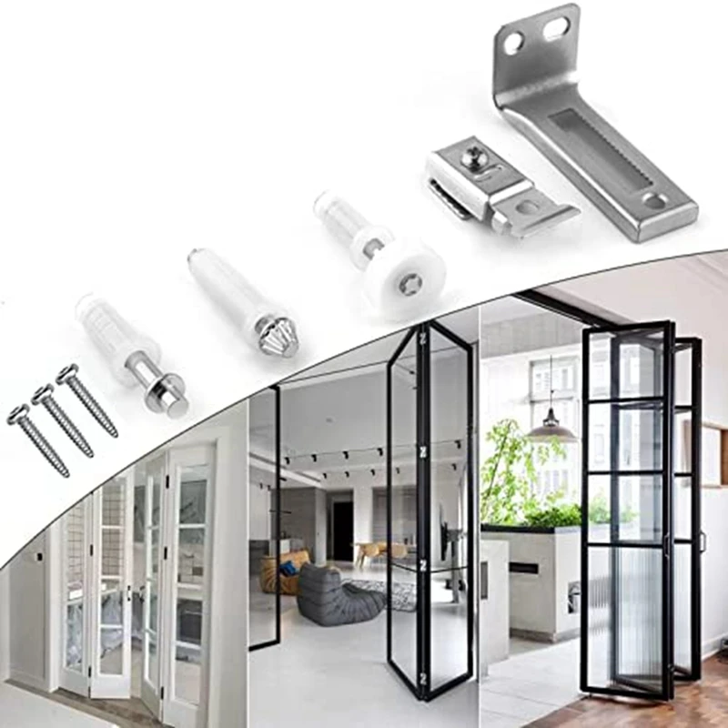 22Pcs Closet Door Hardware,Bi-Fold Door Hardware Repair Kit For 1Inch To 1-3/8 Inch & Up To 50 Lbs Doors Bifold