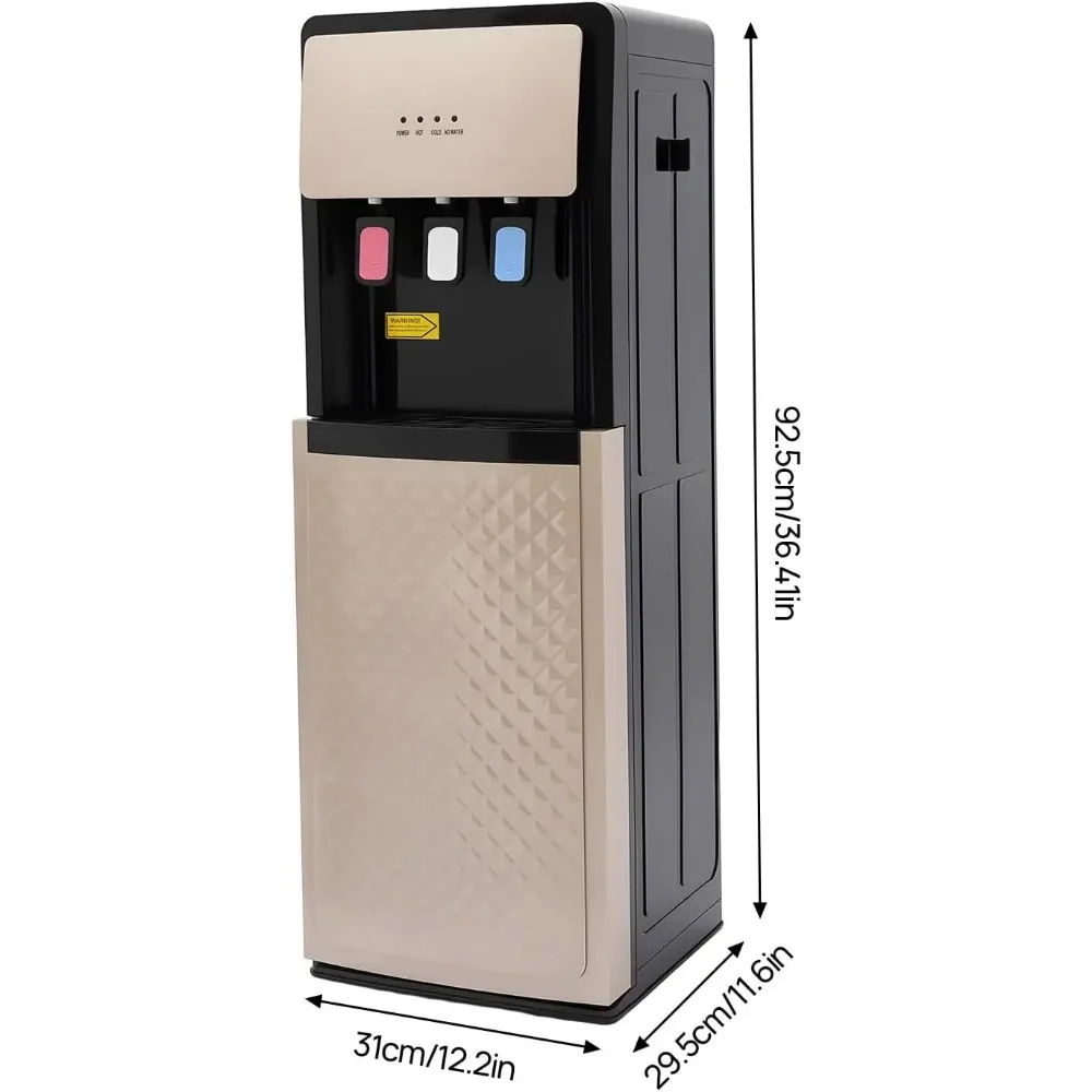 3 in 1 Water Cooler Dispenser, Bottom Loading Standing Water Dispenser for 5 Gallon Bottles Hot and Cold Water Dispenser