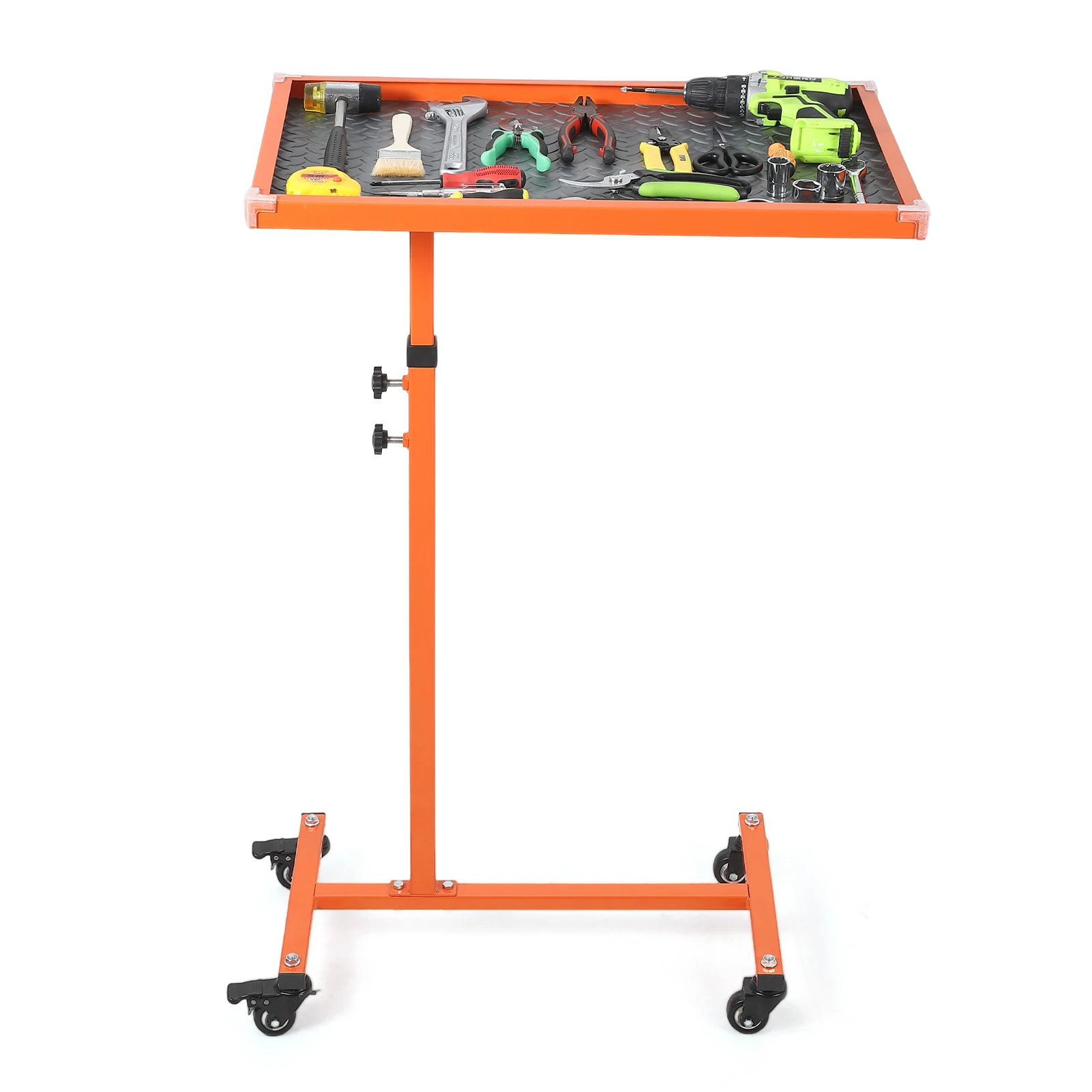 Adjustable Rolling Work Table with Wheels-220LBS Heavy Duty Mobile Workbench, 17X26.7