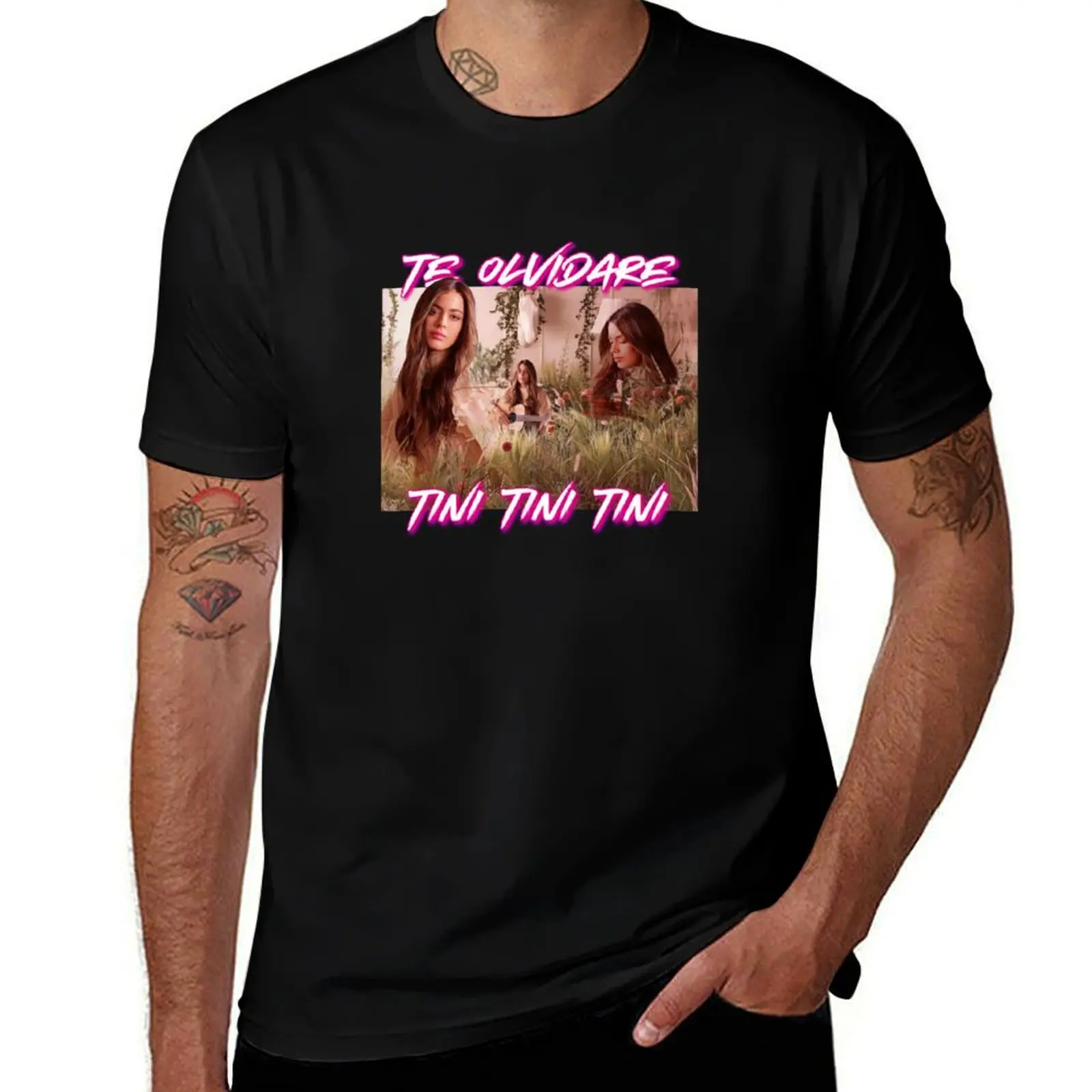 

tini - te olvidare (1) T-Shirt t shirts for man graphic vintage black cotton t-shirt plain for man package