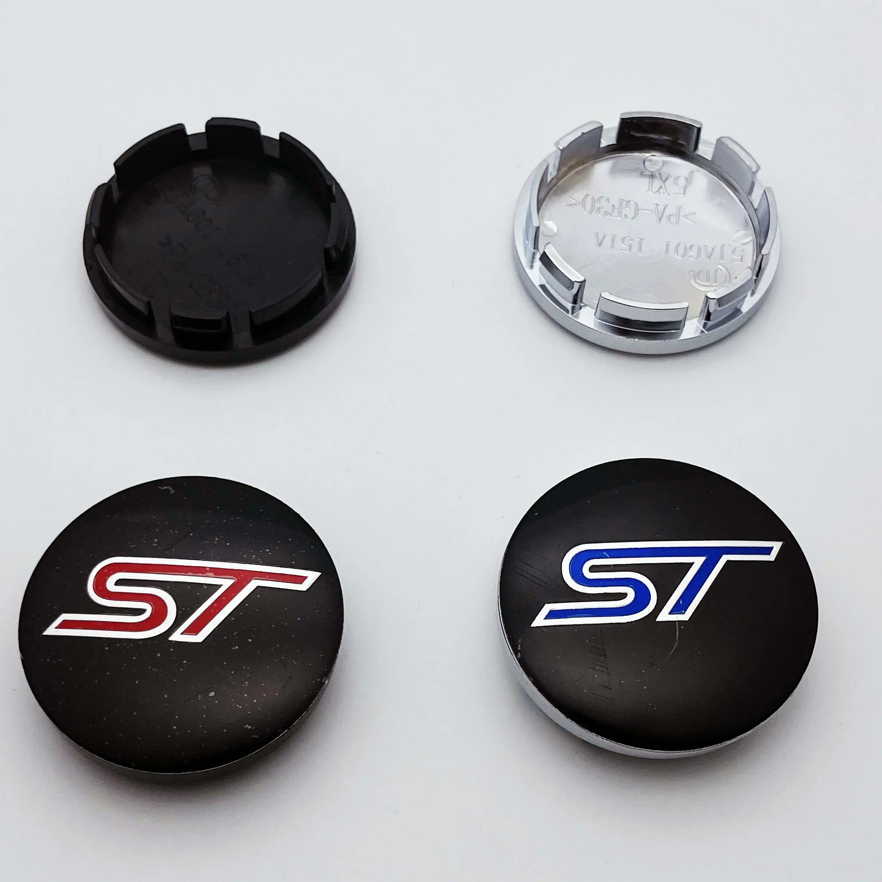 

4PCS/lot 56MM ST Car Wheel Center Hub Caps Badge Emblem Sticker Decal Wheel Dust-proof Covers Badge Logo for Ford ST Focus Edge